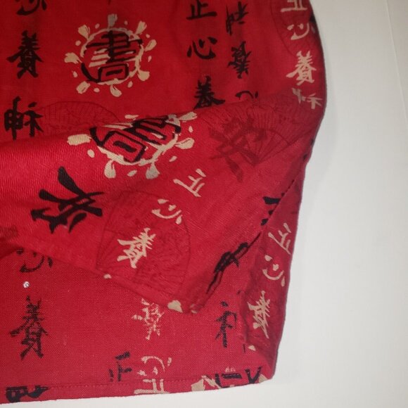 JM COLLECTION by Jennifer Moore Blouse Womens Size 10 Top 100% Linen Asian Print - Picture 10 of 14